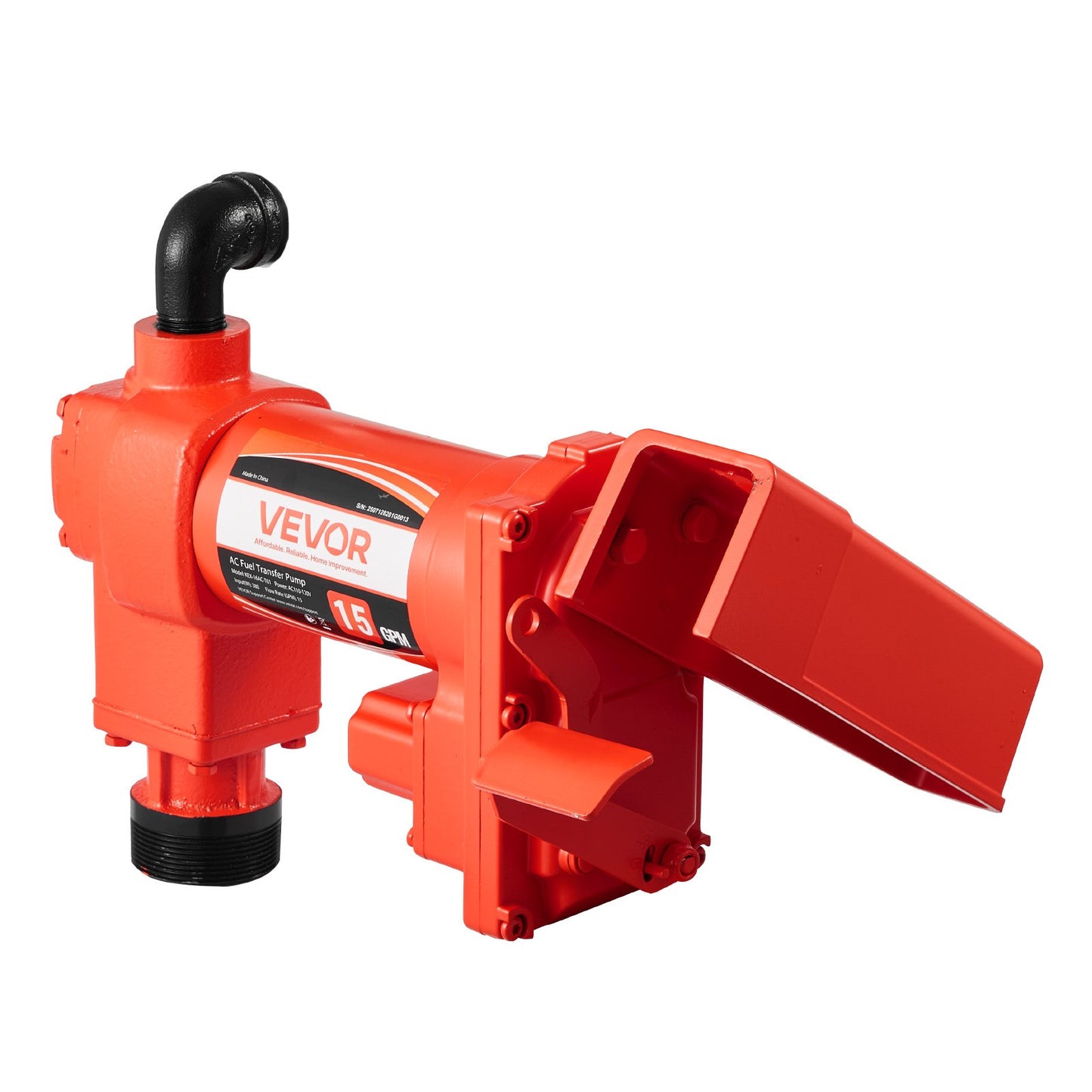 Bränsleöverföringspump 230V, 15 GPM 57 L/min, AC elektrisk oljeöverföringspump, med automatisk avstängning av bränslemunstycke och utloppsslang, högflödessats för bensin, diesel, fotogen, biodiesel, etanolblandningar