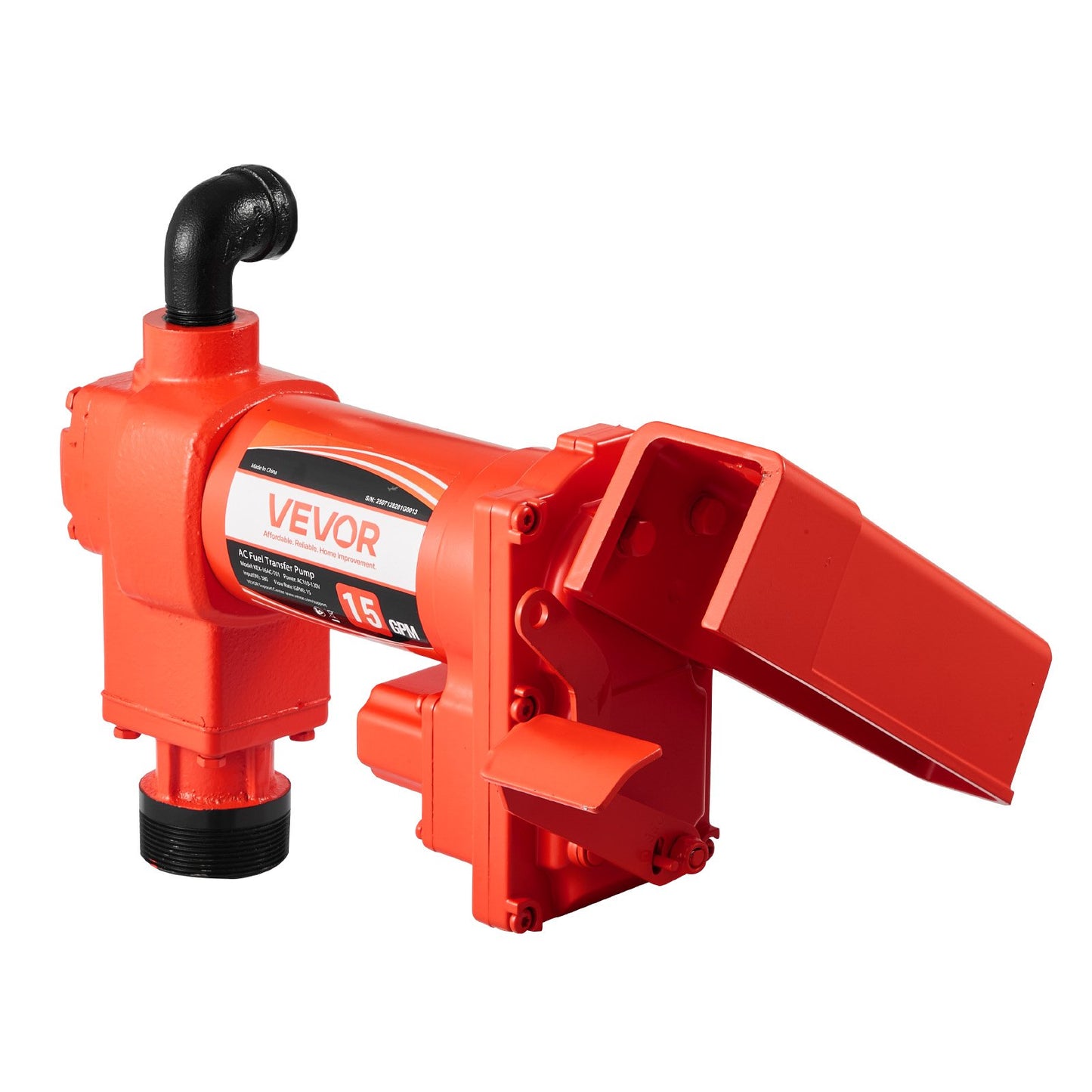 Bränsleöverföringspump 230V, 15 GPM 57 L/min, AC elektrisk oljeöverföringspump, med automatisk avstängning av bränslemunstycke och utloppsslang, högflödessats för bensin, diesel, fotogen, biodiesel, etanolblandningar