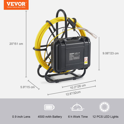 Sewer Camera Pipe Inspection Camera 22.9cm 720p Screen Pipe Camera 50.3m
