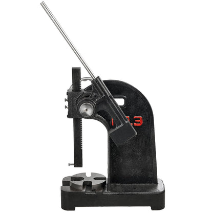 Spindelpress, 3 tons spärrhaketyp spindelpress, spärrhakehävarmspendelpress med handhjul, 12,2" maximal höjd, manuell bordsstanspress i gjutjärn, för stansning, bockning, sträckning, formning