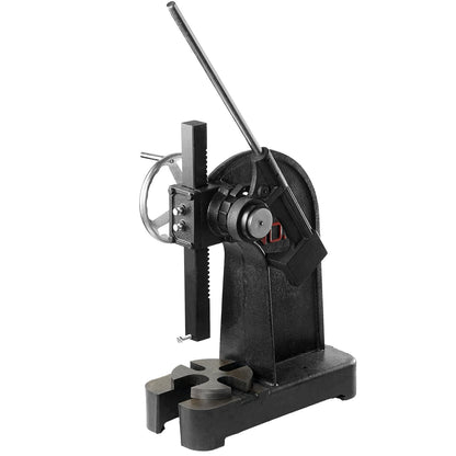 Spindelpress, 3 tons spärrhaketyp spindelpress, spärrhakehävarmspendelpress med handhjul, 12,2" maximal höjd, manuell bordsstanspress i gjutjärn, för stansning, bockning, sträckning, formning
