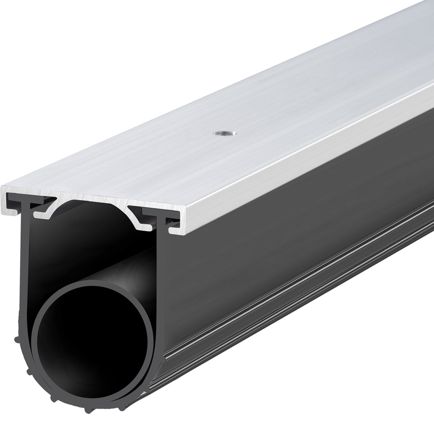 Garagedörrstätningar bottengummi, U-form +O ring garagedörrs bottenvädertätning med förborrad aluminiumspårhållare, 16 fot 5/16 tum T-ändar och 3 3/4 tum bredd, för dörrar, svart