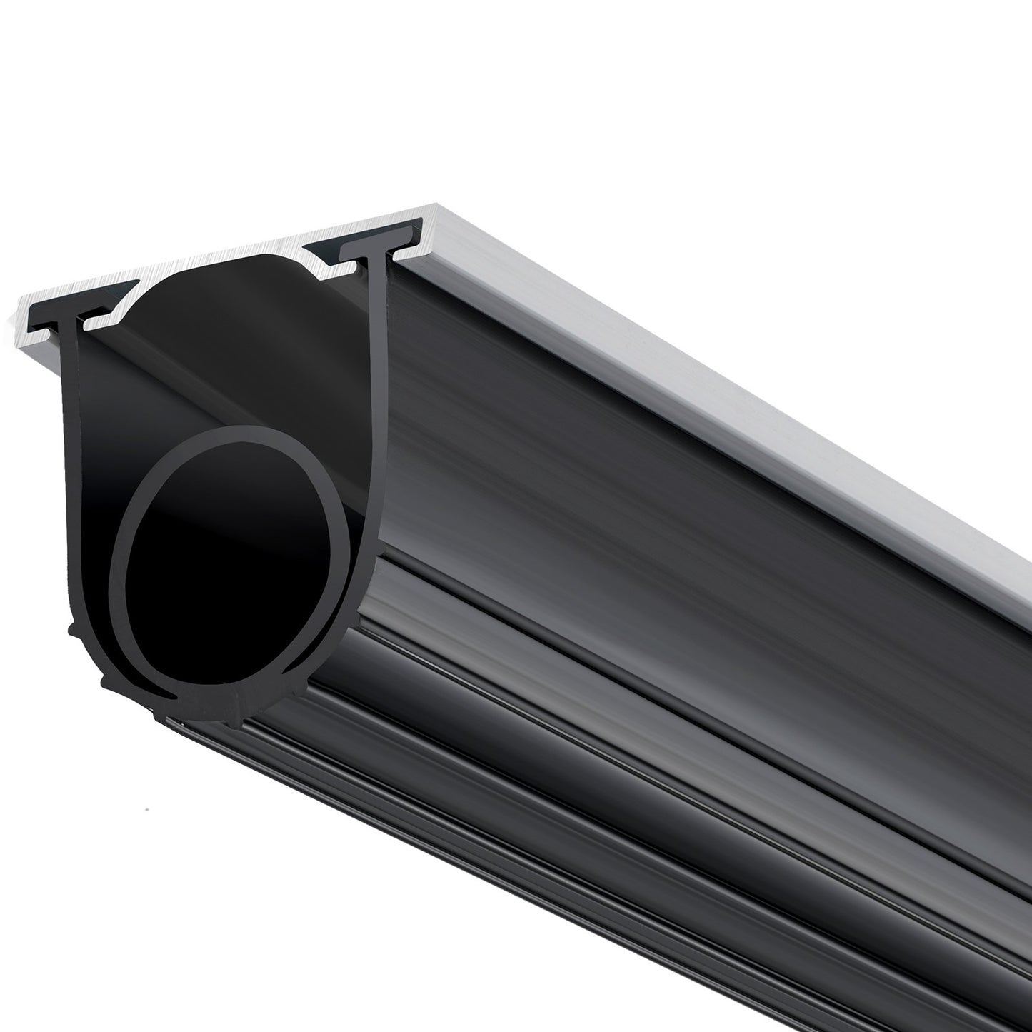 Garagedörrstätningar bottengummi, U-form +O ring garagedörrs bottenvädertätning med förborrad aluminiumspårhållare, 16 fot 5/16 tum T-ändar och 3 3/4 tum bredd, för dörrar, svart