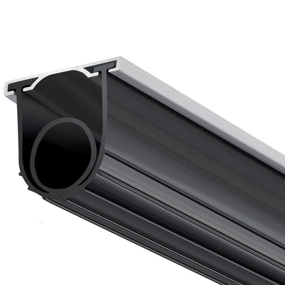 Garagedörrstätningar bottengummi, U-form +O ring garagedörrs bottenvädertätning med förborrad aluminiumspårhållare, 16 fot 5/16 tum T-ändar och 3 3/4 tum bredd, för dörrar, svart