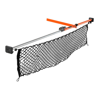 Cargo Bar, Ratcheting Cargo Bars Adjustable from 1016mm to 1854mm, Heavy-duty Steel Cargos Stabilizer with Storage Net & Divider Bar, Telescoping Load Lock Bars for SUVs, Sedans