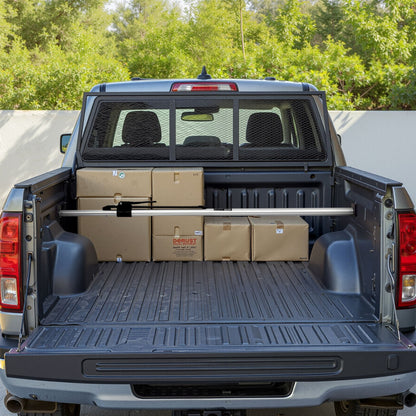 Cargo Bar, Ratcheting Cargo Bar Adjustable from 1499mm to 1854mm, Heavy-duty Steel Cargos Stabilizer with Non-Slip Foot Pads, Telescoping Load Lock Bars for Pickup Truck