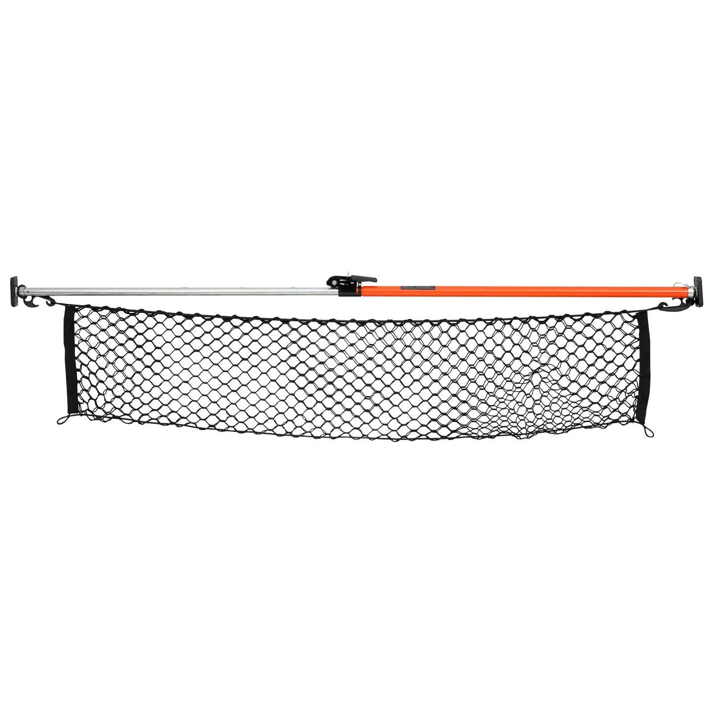 Cargo Bar, Ratcheting Cargo Bar Adjustable from 1016mm to 1854mm, Heavy-duty Steel Cargos Stabilizer with Storage Net & Non-Slip Pads, Telescoping Load Lock Bars for SUVs, Sedans, Vans