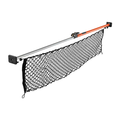 Cargo Bar, Ratcheting Cargo Bar Adjustable from 1016mm to 1854mm, Heavy-duty Steel Cargos Stabilizer with Storage Net & Non-Slip Pads, Telescoping Load Lock Bars for SUVs, Sedans, Vans