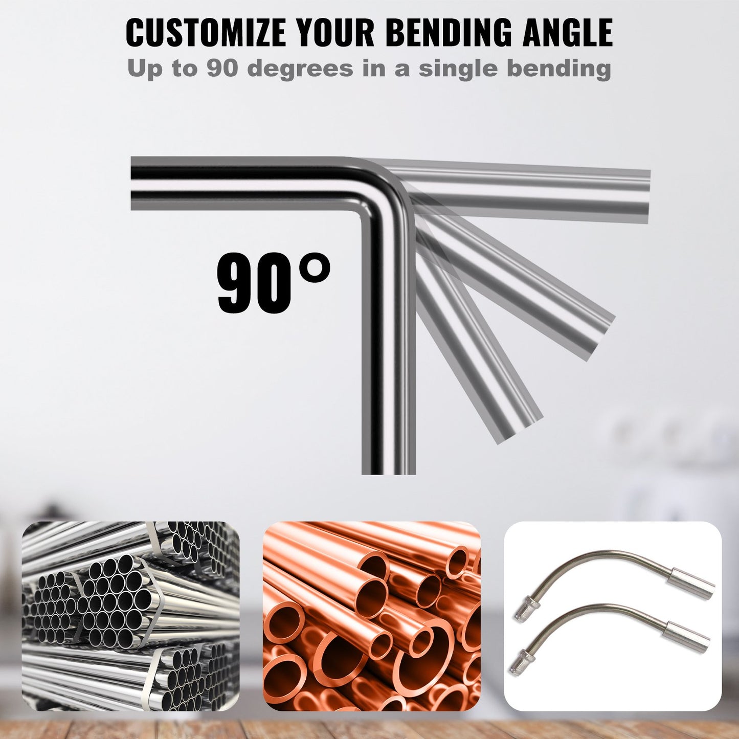 Pipe Tube Bender, 6.4mm-22.2mm Ratcheting Tubing Benders, 90° Forward/Reverse Pipes Bending Tools with 7 Dies for HVAC Air Conditioning Refrigerator Repair