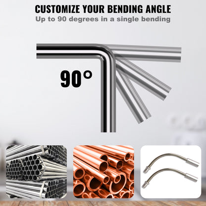 Pipe Tube Bender, 6.4mm-22.2mm Ratcheting Tubing Benders, 90° Forward/Reverse Pipes Bending Tools with 7 Dies for HVAC Air Conditioning Refrigerator Repair