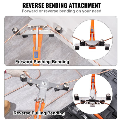 Pipe Tube Bender, 6.4mm-22.2mm Ratcheting Tubing Benders, 90° Forward/Reverse Pipes Bending Tools with 7 Dies for HVAC Air Conditioning Refrigerator Repair