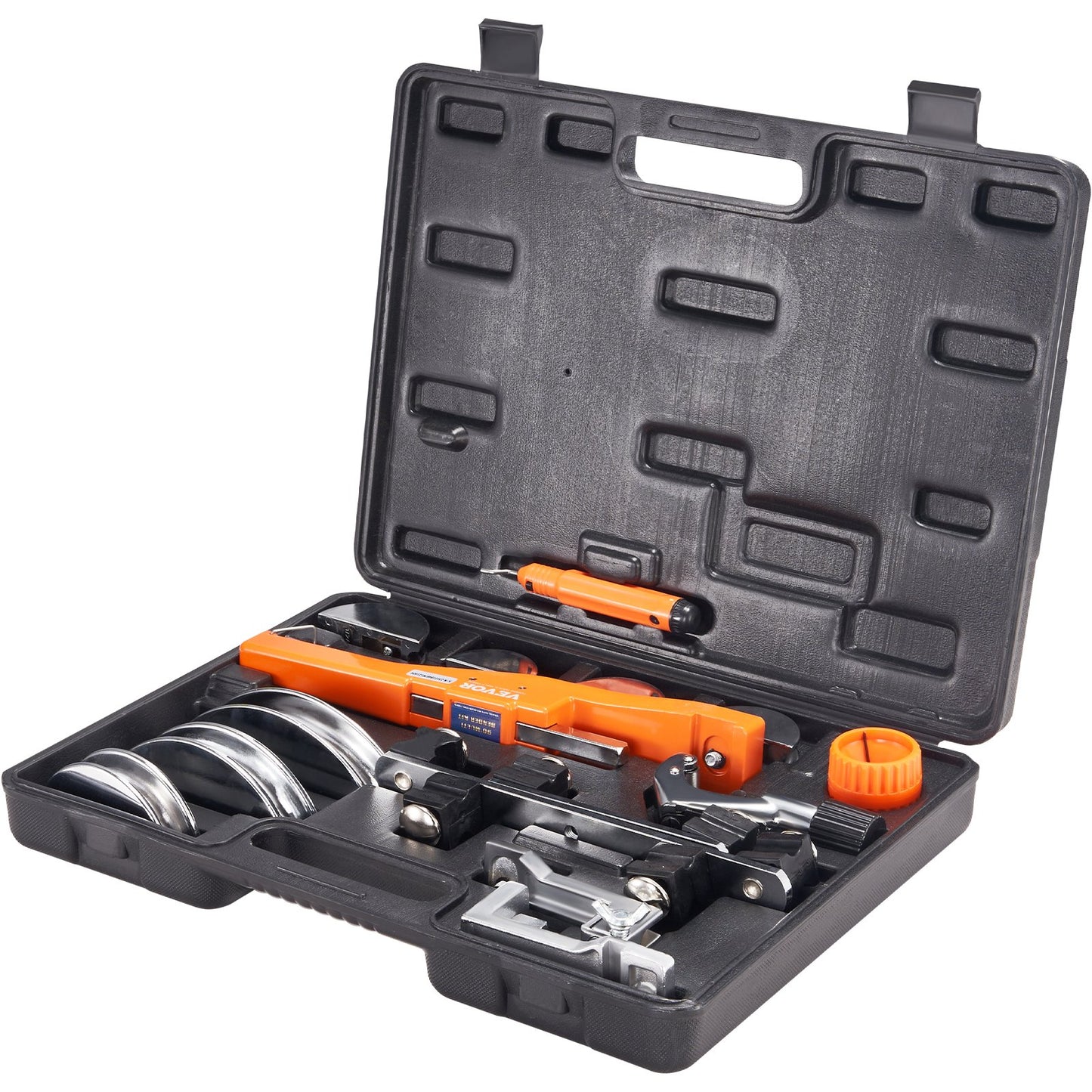 Pipe Tube Bender, 6.4mm-22.2mm Ratcheting Tubing Benders, 90° Forward/Reverse Pipes Bending Tools with 7 Dies for HVAC Air Conditioning Refrigerator Repair