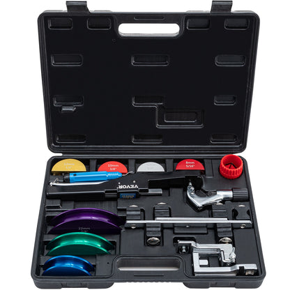 Copper Pipe Bender, 7 Colorful Dies 1/4-7/8 inch 90 Degrees Forward and Reverse Bending, 6-22 mm for Copper & Aluminum Tubes with Reverse Bend Attachment