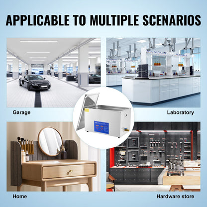 Professionell ultraljudsrengörare, 30 L ultraljudsrengörare för smycken med digital timer och värmare, industriell sonisk rengöring i rostfritt stål 40kHz för glasögon, klockor, ringar, smådelar