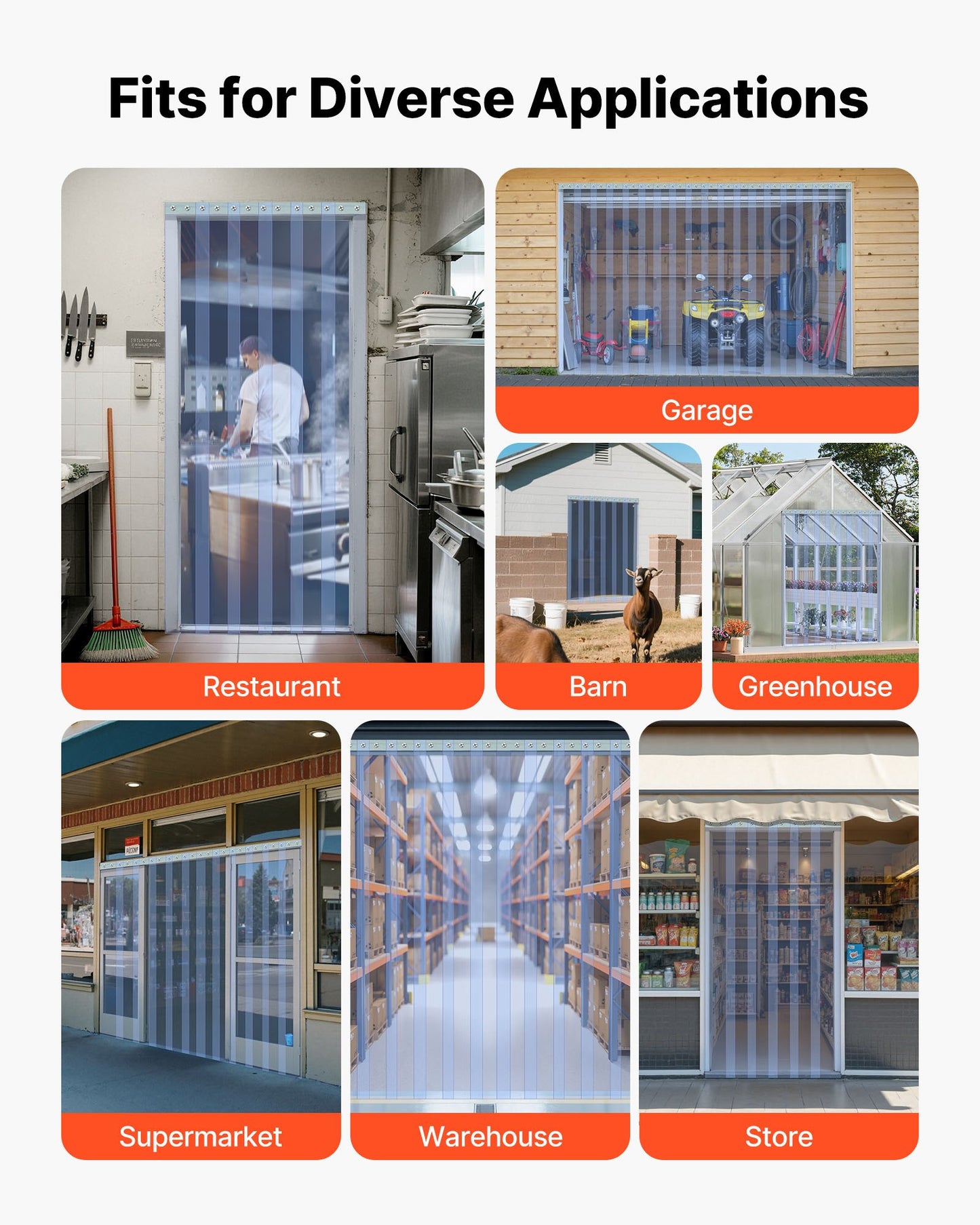 Clear PVC Strip Curtain, 45.7 m Length x 20 cm Width, Plastic Door Strip Bulk Roll, Walk in Freezer Cooler Curtain Strips for Doorways of Supermarket, Garage, Warehouse, Barn, Pet Animal House