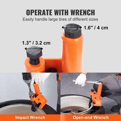 Manuell däckkantbrytare, 96,5-106,7 mm däckbytesverktyg med gummidyna, skyddar aluminiumlegeringsnav, lättanvänt däckreparationsverktyg för ATV/UTV, traktorer, lastbilar, bilar, tunga däck