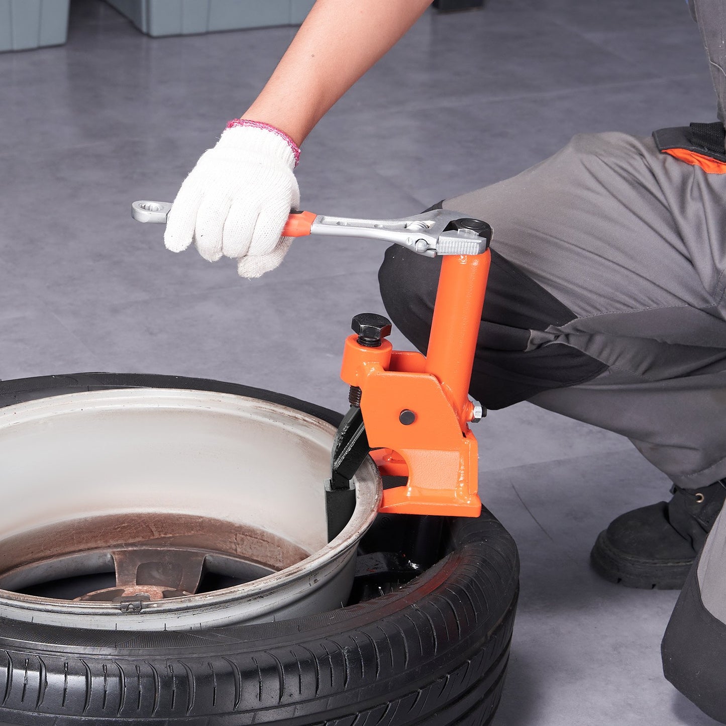 Manuell däckkantbrytare, 96,5-106,7 mm däckbytesverktyg med gummidyna, skyddar aluminiumlegeringsnav, lättanvänt däckreparationsverktyg för ATV/UTV, traktorer, lastbilar, bilar, tunga däck