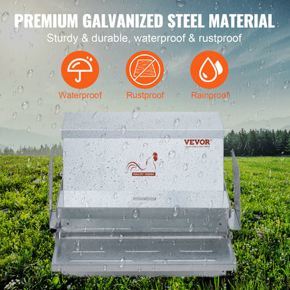 Automatisk kycklingmatare, 11,3 kg kapacitet, matar 10 kycklingar upp till 11 dagar, galvaniserad stålmatare för fjäderfä