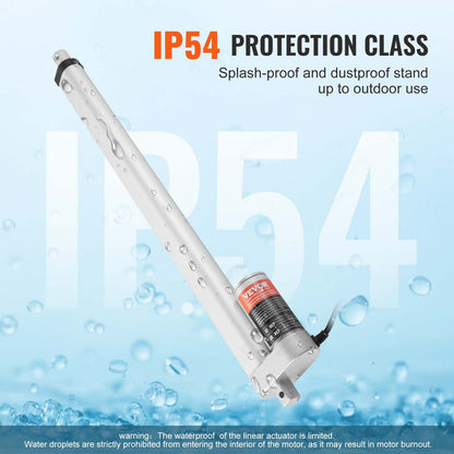 Linear Actuator 12V 45.7 cm High Load 149.7 kg/1500N 0.5 cm/s IP54 Protection