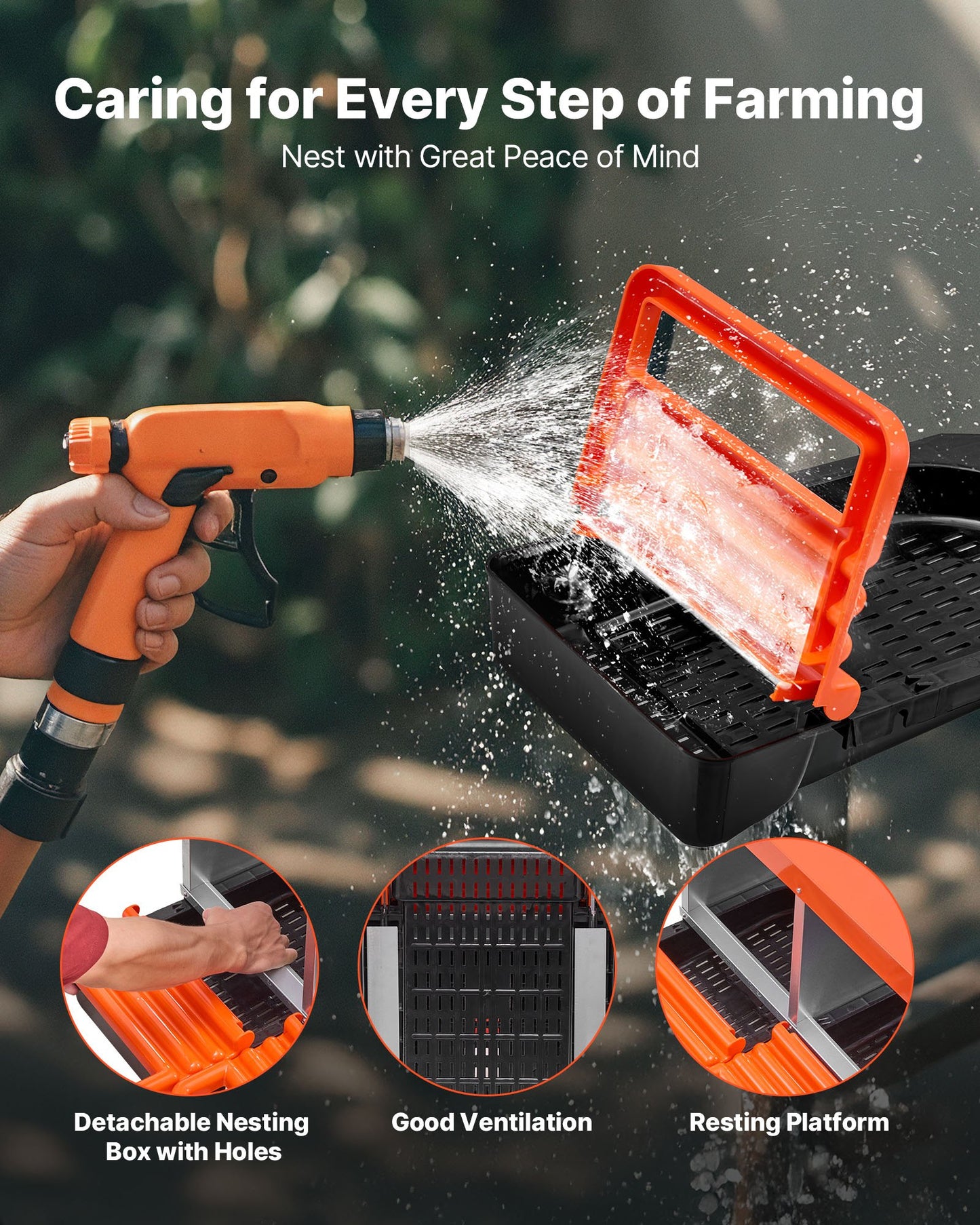 2-våningars hönsholkar, 10 fack, äggläggningslådor i metall med skyddande uppsamlingslock, utrullbar holk, enkel att montera, perfekt för höns, ankor, kycklingar och andra fjäderfän