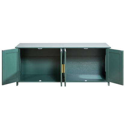 Kattlåda för flera katter, 120 cm dold kattlåda med 4 dörrar och 2 ingångar, inomhustoalett för katter, sidobord i trä för kattmöbler, passar de flesta kattlådor, grön