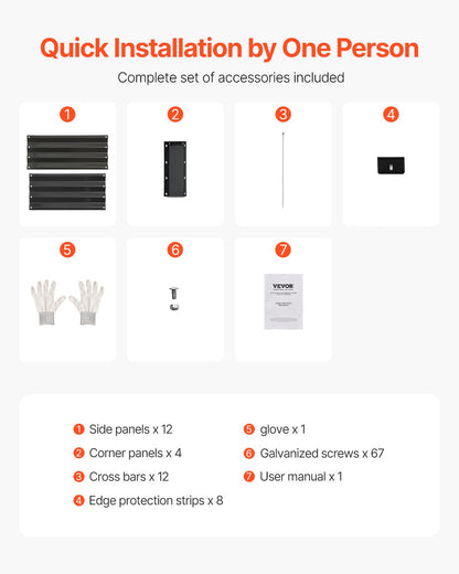Metal Raised Garden Bed, 8 x 4 x 1 ft Outdoor Galvanized Planter Box, with Open Bottom, Large Planter Raised Bed for Gardening Vegetables, Flowers, Herbs, and Succulent Plants, Dark Gray