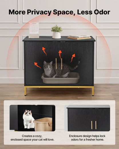 Möbel för kattlåda, 70 cm dold kattlåda med metallben och handtag, modernt sidobord för katttoalett, passar de flesta av kattlådans delar, för sovrum och vardagsrum