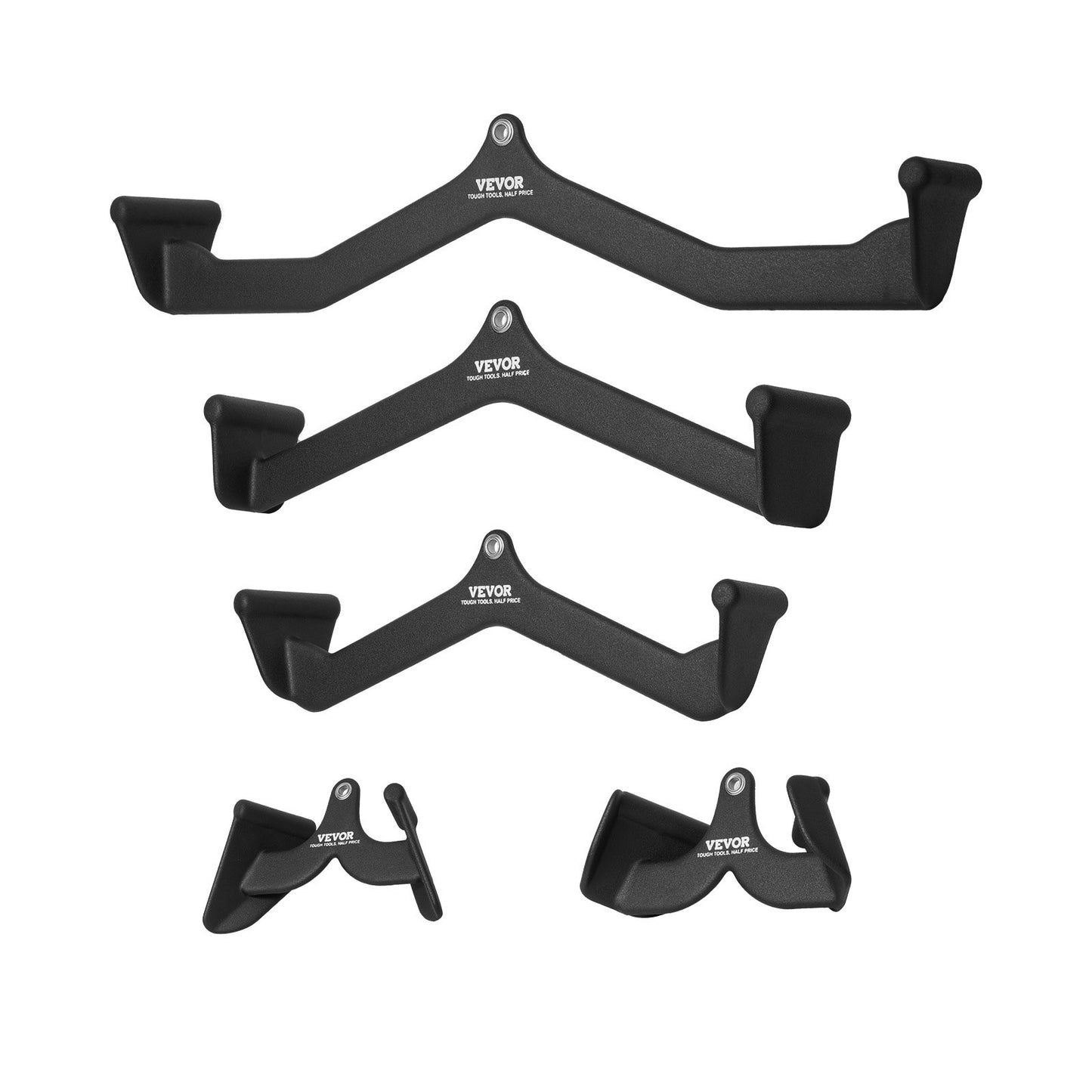 LAT Pulldown Attachments, Cable Machine Rowing T-bar V-bar 5 Set, Tricep Pull Down Bar, Back Strength Training Rubber Coated Handle Grip, Bicep Curl Tricep Lat Pulldown Bar for Home Gym Fitness