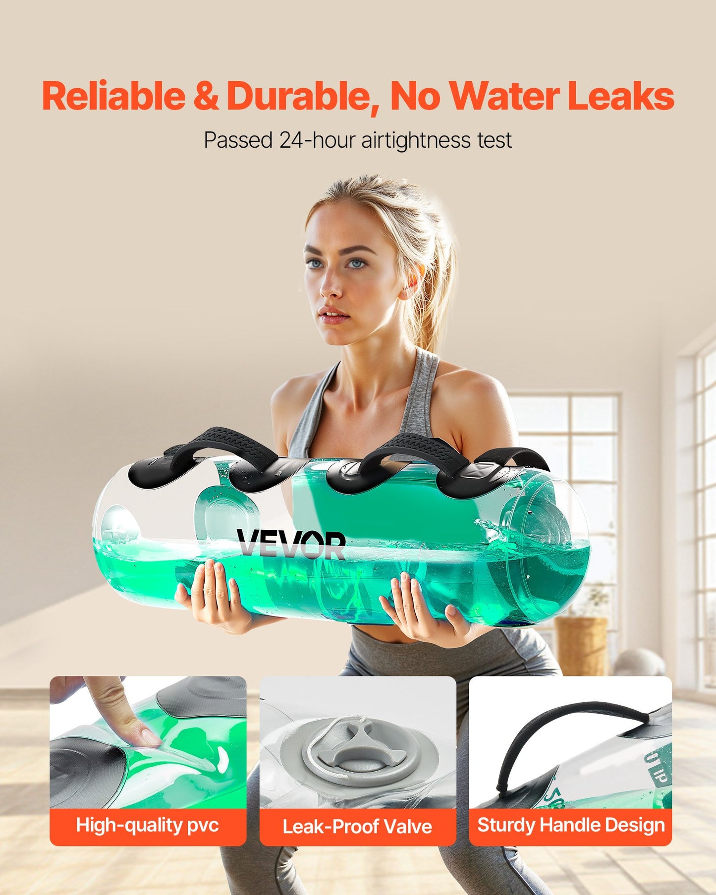 Water Weights Aqua Bag, Large Aqua Bags for Workout, 22.68 kg Adjustable Portable Stability Fitness & Full Body Exercise Equipment, for Strength Core and Balance Training, Home Gym Exercise