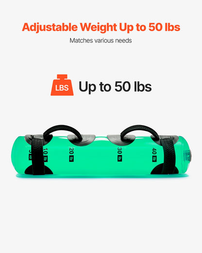 Water Weights Aqua Bag, Large Aqua Bags for Workout, 22.68 kg Adjustable Portable Stability Fitness & Full Body Exercise Equipment, for Strength Core and Balance Training, Home Gym Exercise