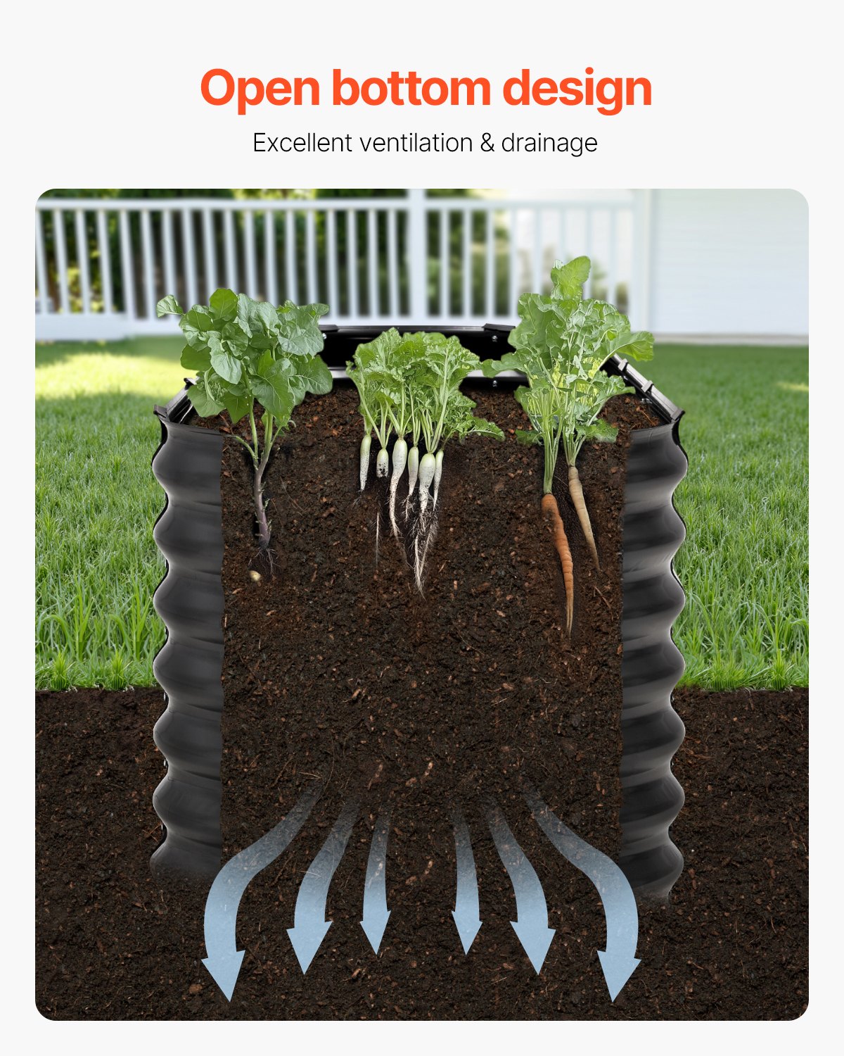 Metal Raised Garden Bed, 8 x 2 x 2 ft Outdoor Galvanized Planter Box, with Open Bottom, Large Oval Planter Raised Bed for Gardening Vegetables, Flowers, Herbs, and Succulent Plants, Dark Gray