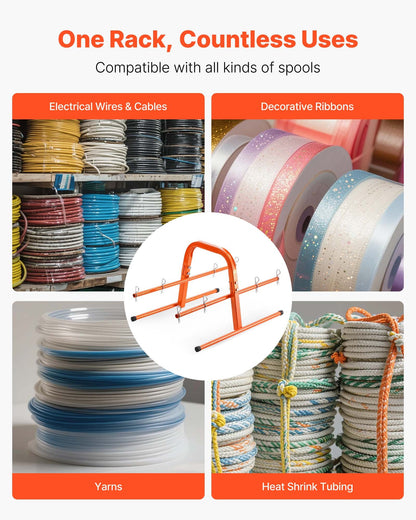 Trådrullställ, 45 kg / 100 lbs kapacitet, smart handhållen caddie, kraftig ståltrådshållare för upp till 8 spolar, MAX 240 mm / 9,45 tum diameter, enkel lyftdesign för elektrisk industriell och detaljhandelsbruk