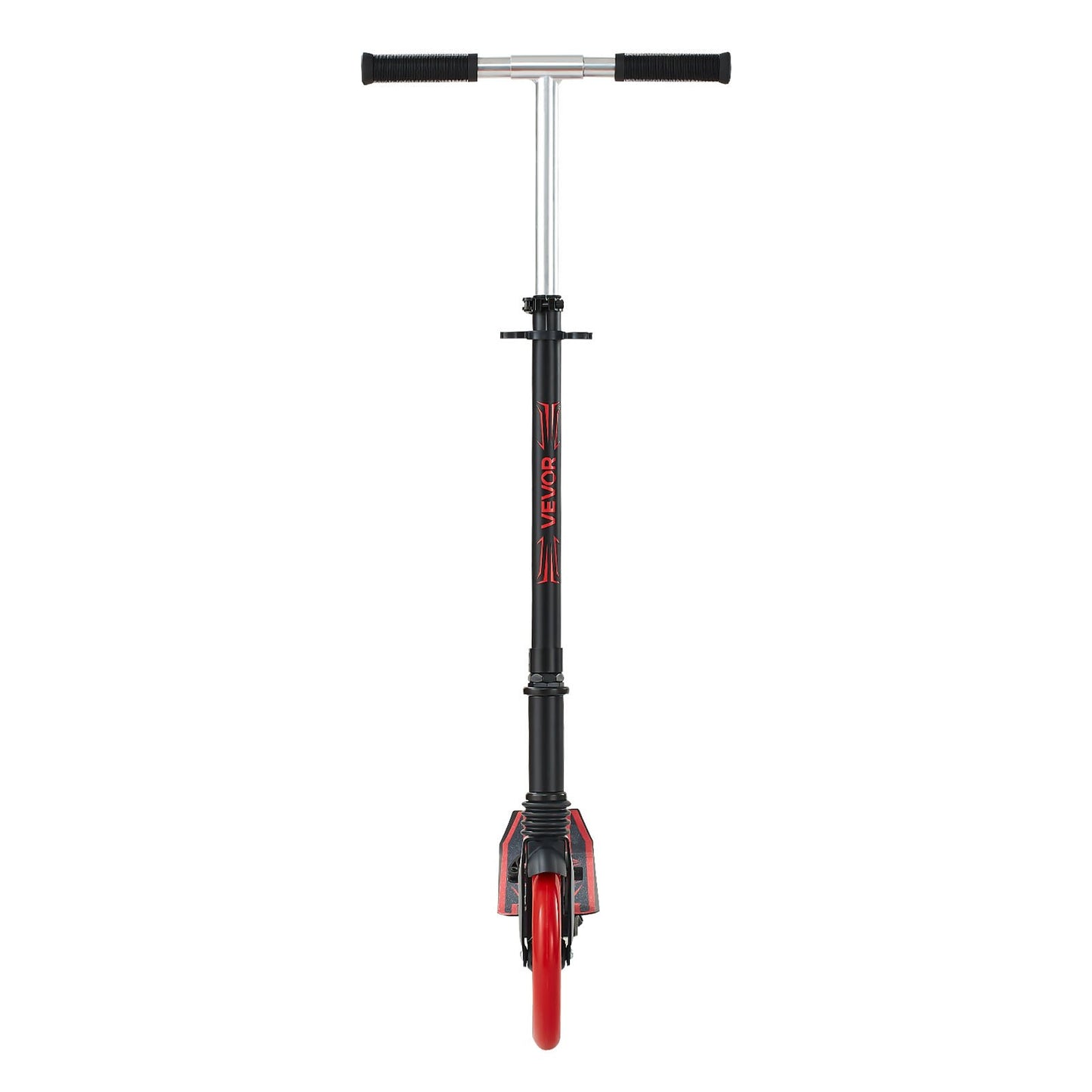 Kick Scooter for Kids Ages 8+, Teens & Adults, 2-Wheel Toddler Scooter with Adjustable Height Handlebar, Wide Anti-Slip Deck, Foldable Lightweight for Boys & Girls up to 99.8 kg, Black + Red