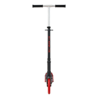 Kick Scooter for Kids Ages 8+, Teens & Adults, 2-Wheel Toddler Scooter with Adjustable Height Handlebar, Wide Anti-Slip Deck, Foldable Lightweight for Boys & Girls up to 99.8 kg, Black + Red