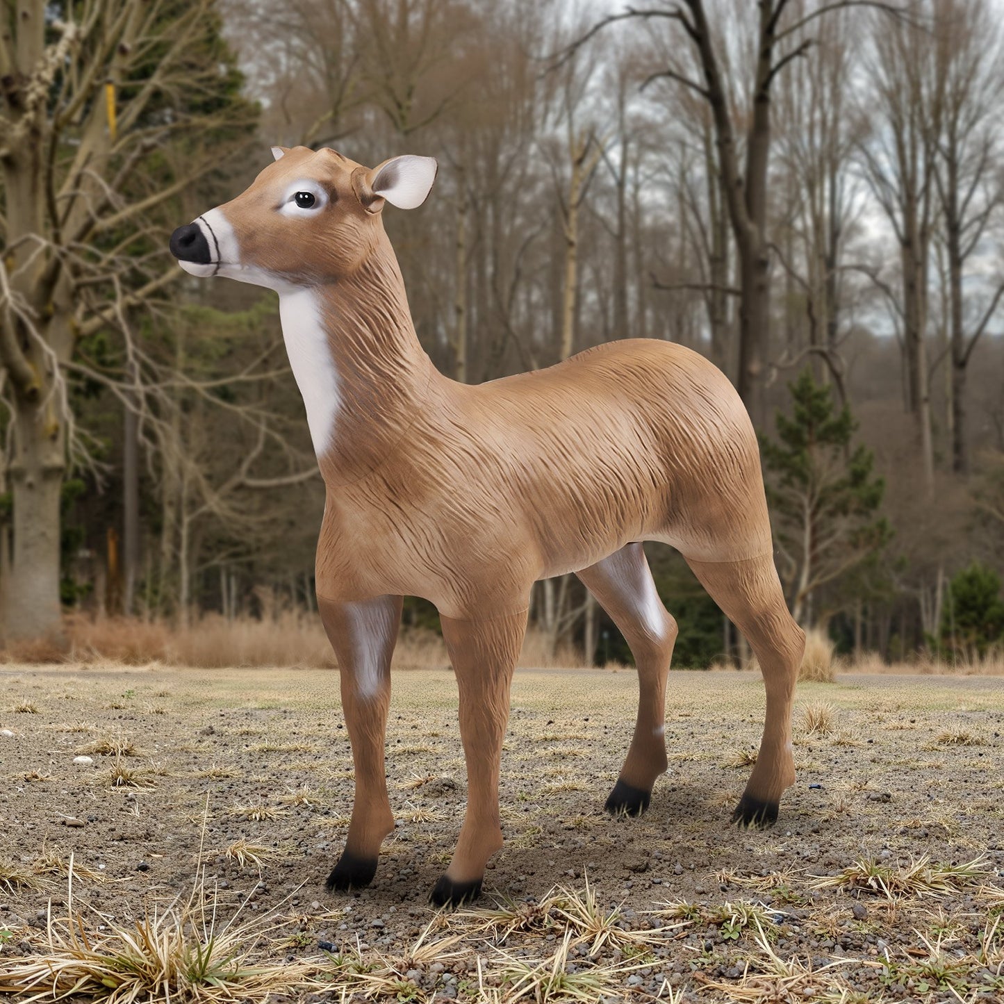Hjortlockbete, utomhushjortlockbete för jakt, realistiskt hållbart HDPE-jaktlockbete, vikbara ben för enkel transport och användning, för trädgårdsdekoration, 1-pack