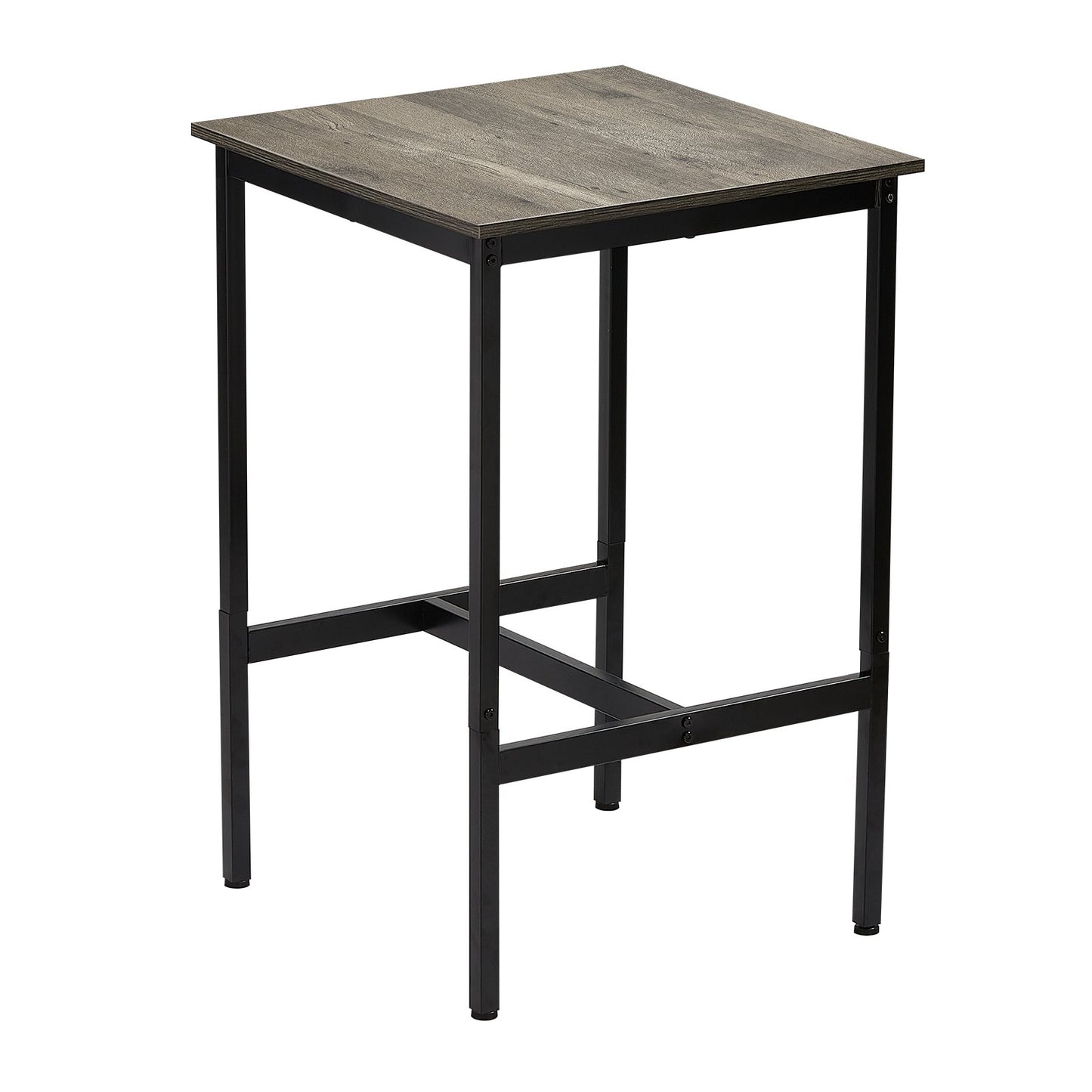 Bar Table, Sturdy Metal Frame High Top Pub Table, Small Kitchen Dining, Cocktail Coffee Counter Bar Height Desk, Easy to Assemble, 24x24x36 in, for Living Room Party, Rustic Brown and Black