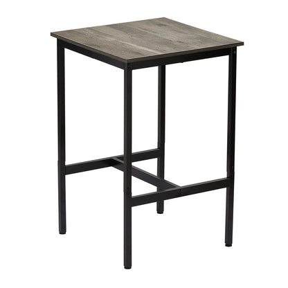 Bar Table, Sturdy Metal Frame High Top Pub Table, Small Kitchen Dining, Cocktail Coffee Counter Bar Height Desk, Easy to Assemble, 24x24x36 in, for Living Room Party, Rustic Brown and Black