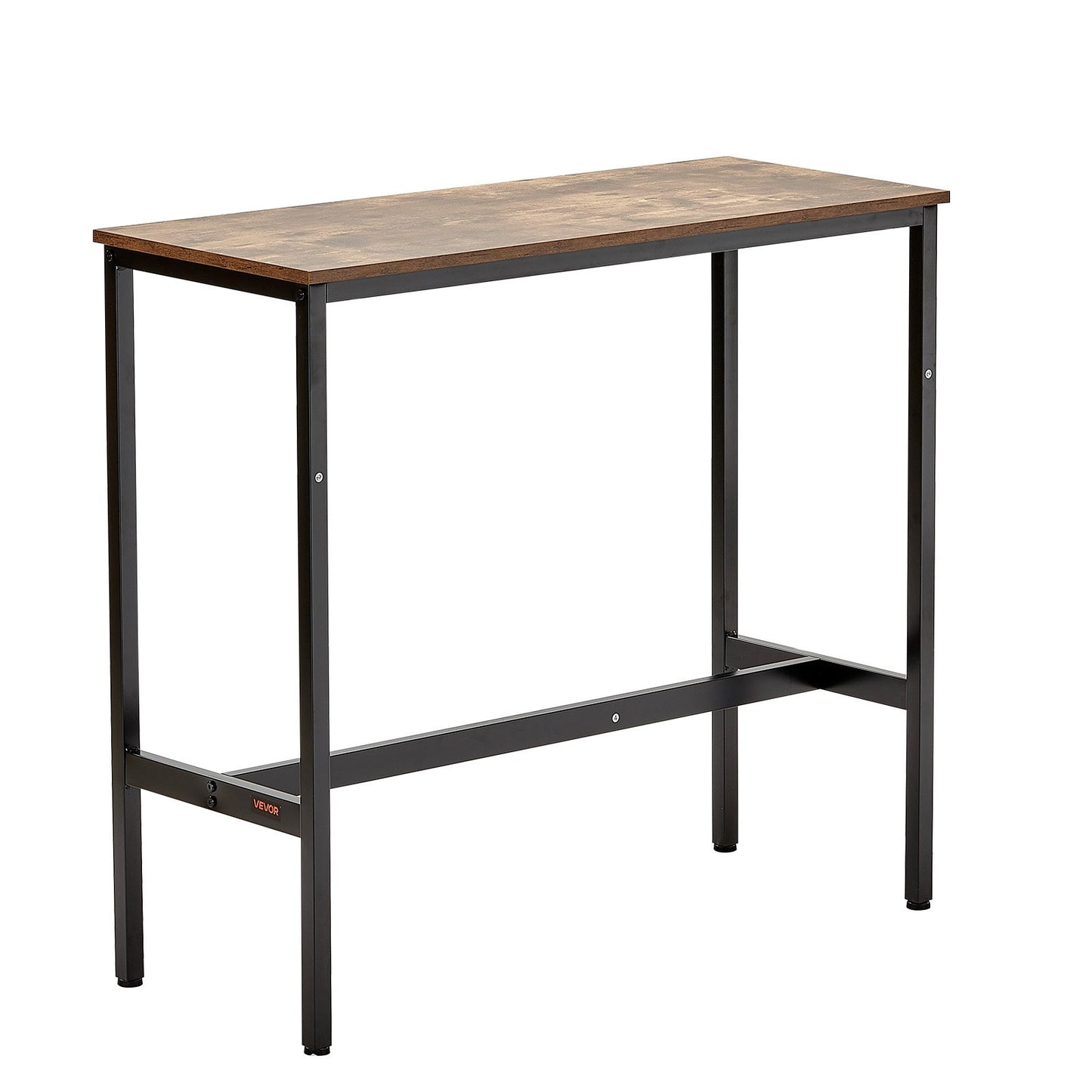 Bar Table, Sturdy Metal Frame High Top Pub Table, Narrow Long Kitchen Dining, Cocktail Counter Bar Height Desk, Easy to Assemble,39x16x35.5 in, for Living Room Party, Rustic Brown and Black