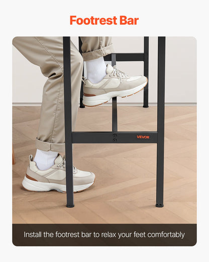 Bar Table, Sturdy Metal Frame High Top Pub Table, Narrow Long Kitchen Dining, Cocktail Counter Bar Height Desk, Easy to Assemble, 55x15x39 in, for Living Room Party, Rustic Brown and Black