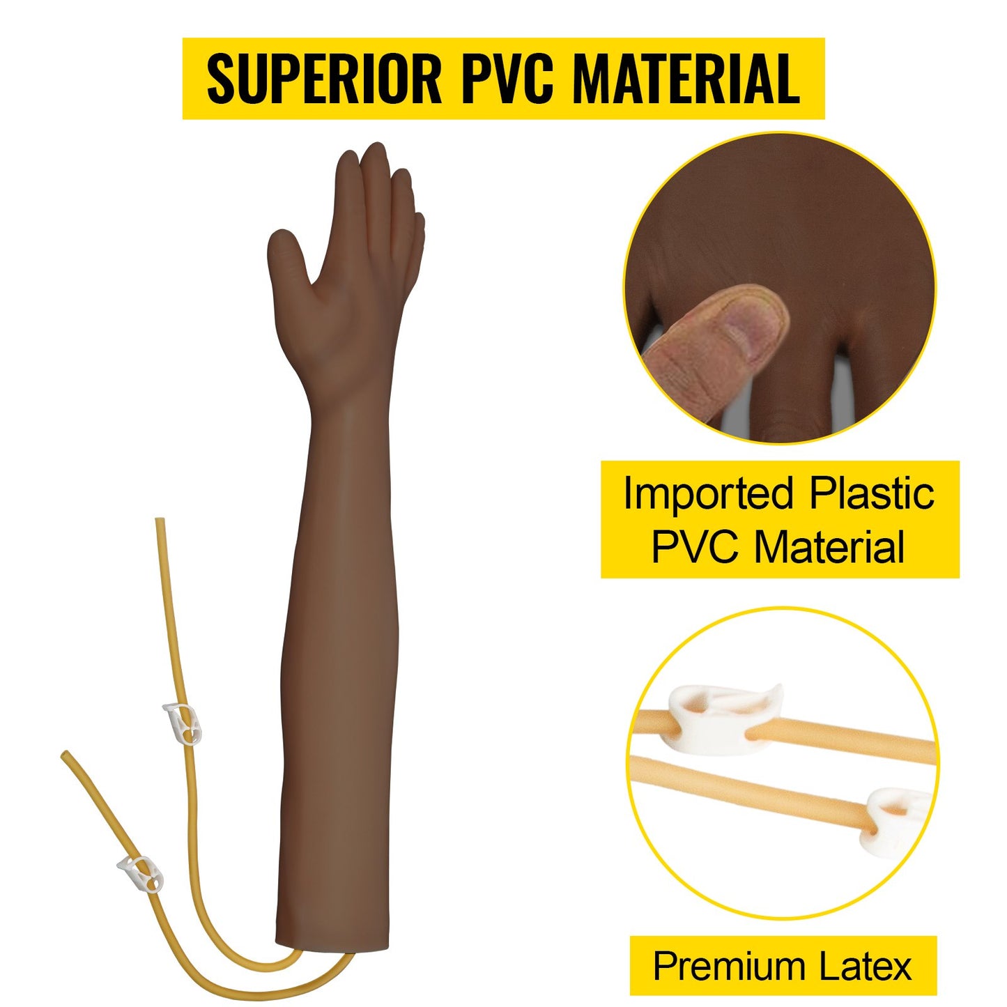 Intravenous Practice Arm Kit with Dark Skin Phlebotomy Arm Made of PVC Material Perfect Phlebotomy Gifts For Nurse IV Practice Arm Kit with full accessories(EDUCATIONAL USE ONLY)