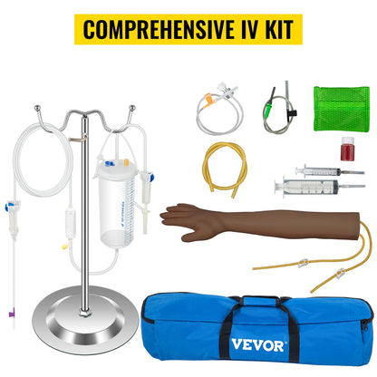 Intravenous Practice Arm Kit with Dark Skin Phlebotomy Arm Made of PVC Material Perfect Phlebotomy Gifts For Nurse IV Practice Arm Kit with full accessories(EDUCATIONAL USE ONLY)