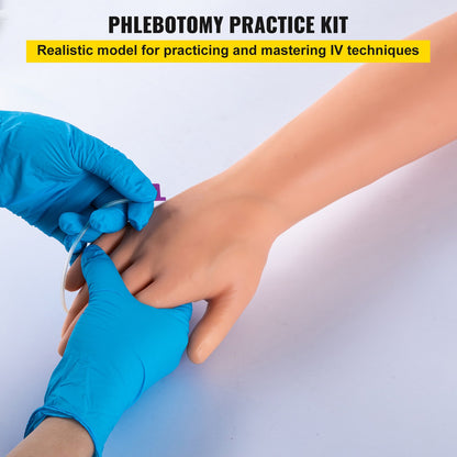 Phlebotomy Practice Kit, IV Venipuncture Intravenous Training, High Simulation IV Practice Arm Kit with Carrying Bag, Practice and Perfect IV Skills, for Students Nurses and Professionals