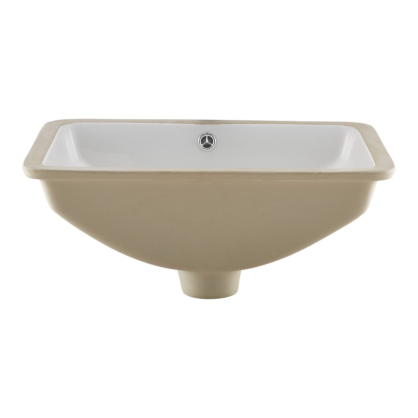 Undermount Bathroom Sink, 530 x 375 mm Rectangular White Ceramic Vessel Sink with Overflow Hole, Under Counter Drop in Modern Lavatory Vanity Bath Wash Bowl Basin, Rectangle for Small Space