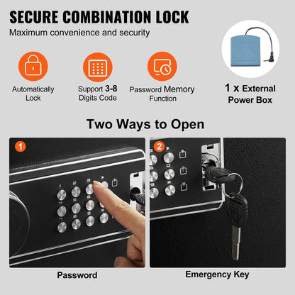 Vapenskåp för 6-8 gevär, gevärskåp med lås och digital knappsats, högt vapenskåp med snabb åtkomst och avtagbar hylla, gevärskåp för hemmagevär och hagelgevär