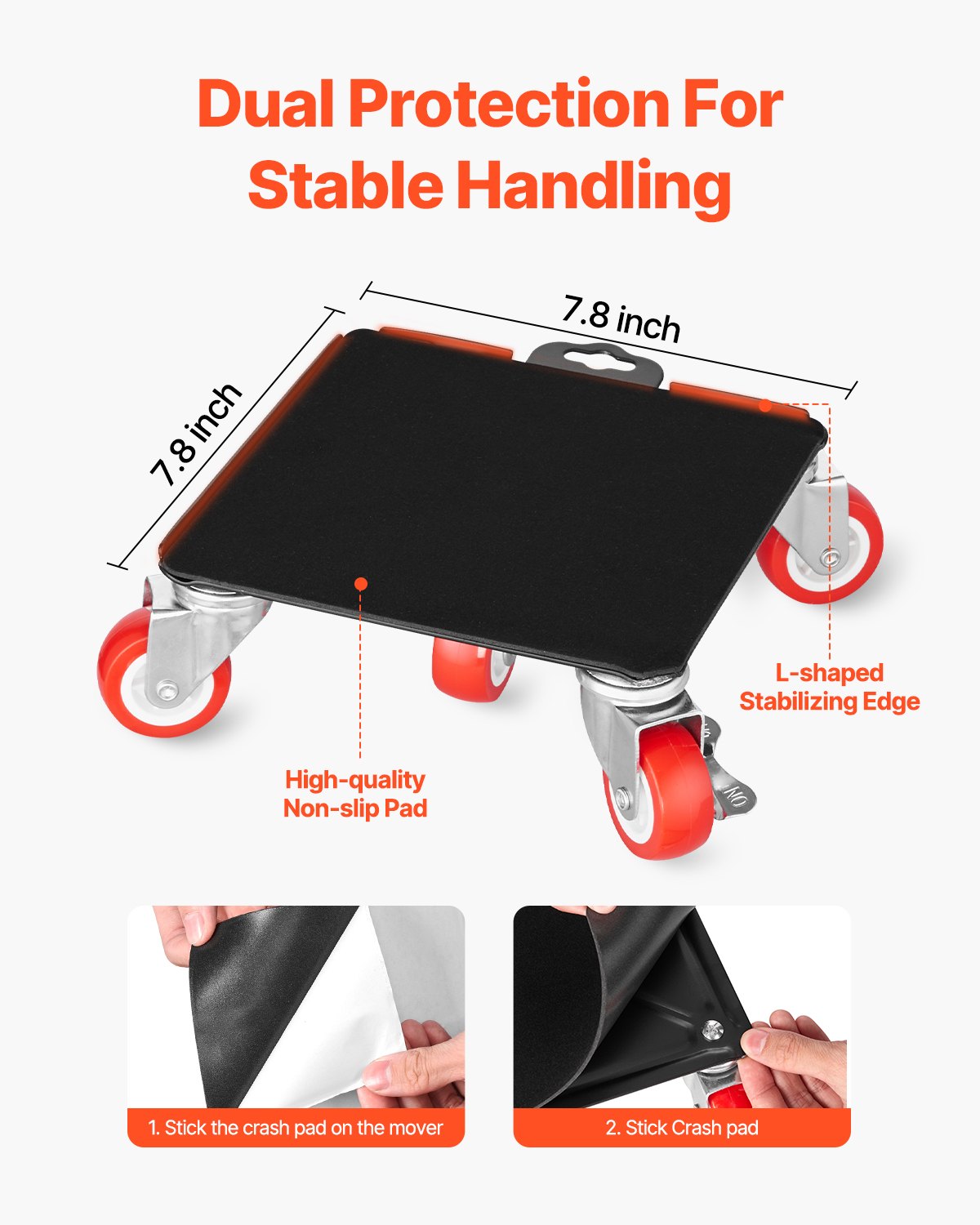 Furniture Dolly, Maximum Load 3474 lbs, Heavy Duty Furniture Movers with 5 360° Rotation Wheels, Carbon Steel Panel, Furniture Lift Slider Tool Set for Appliances, Sofa, Fridge, Washing Machine