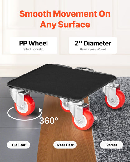 Furniture Dolly, Maximum Load 3474 lbs, Heavy Duty Furniture Movers with 5 360° Rotation Wheels, Carbon Steel Panel, Furniture Lift Slider Tool Set for Appliances, Sofa, Fridge, Washing Machine