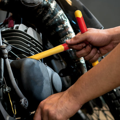 Isolerad hylsnyckelsats, 16-delars isolerad skiftnyckelsats, 1000V isolerad hylsnyckel, med isolerade hylsor, isolerad T-handtagsnyckel, spärrhake, förlängningar, för elektriker, hemreparationer