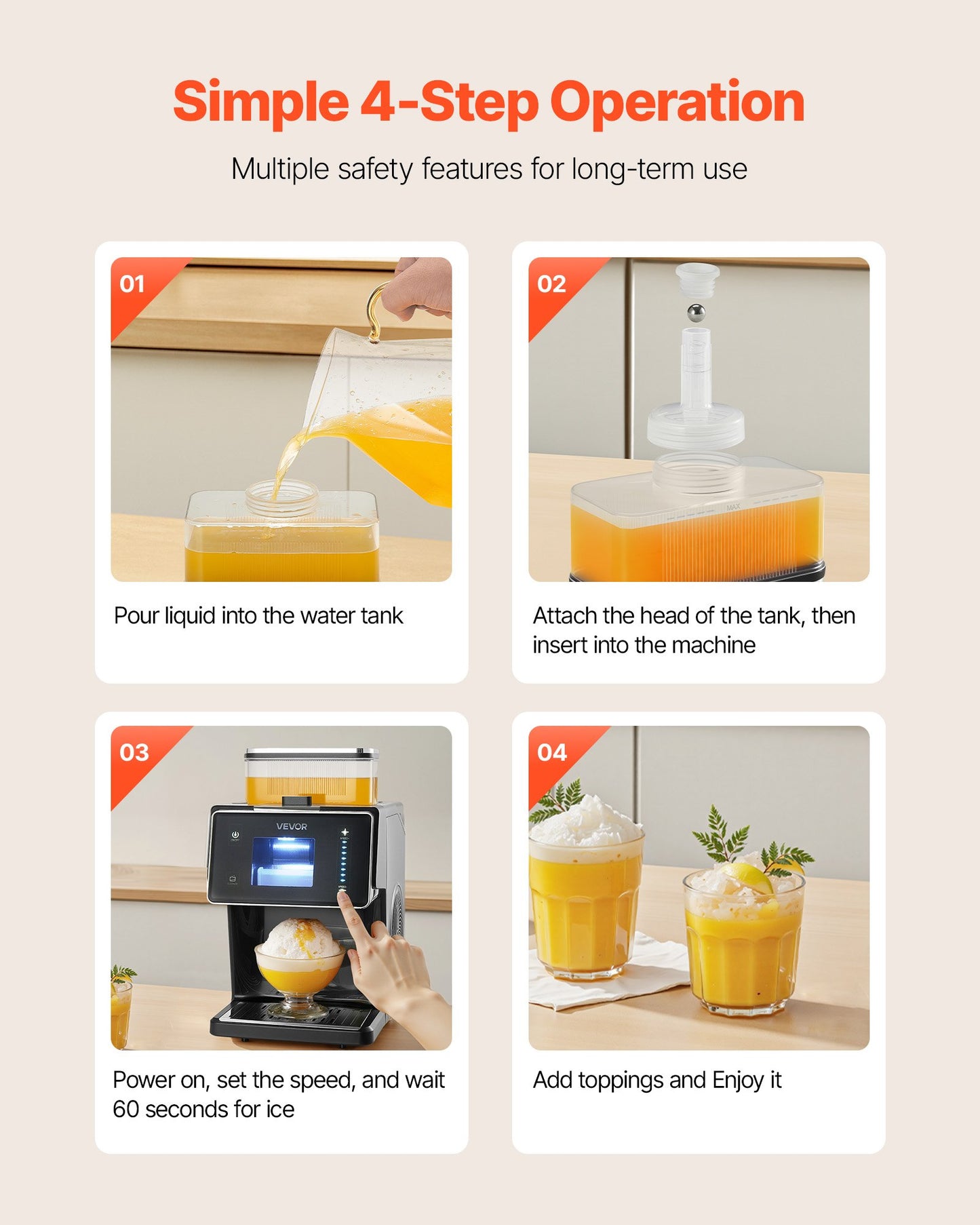 Snowflake Ice Machine, 20KG/24H Snowflake Ice Maker, Ice-Shaver Machine with Stainless Steel Blade, Electric Snow Cone Maker with 0.8L Tank, 60S Fast Pre-Cooling, for Home & Small Gatherings