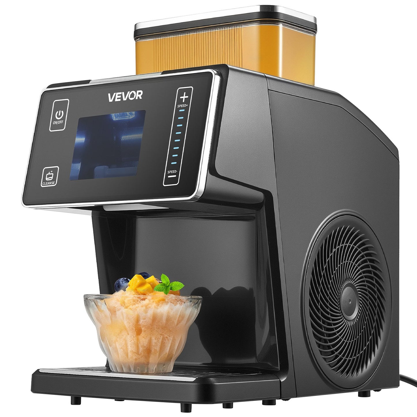 Snowflake Ice Machine, 20KG/24H Snowflake Ice Maker, Ice-Shaver Machine with Stainless Steel Blade, Electric Snow Cone Maker with 0.8L Tank, 60S Fast Pre-Cooling, for Home & Small Gatherings