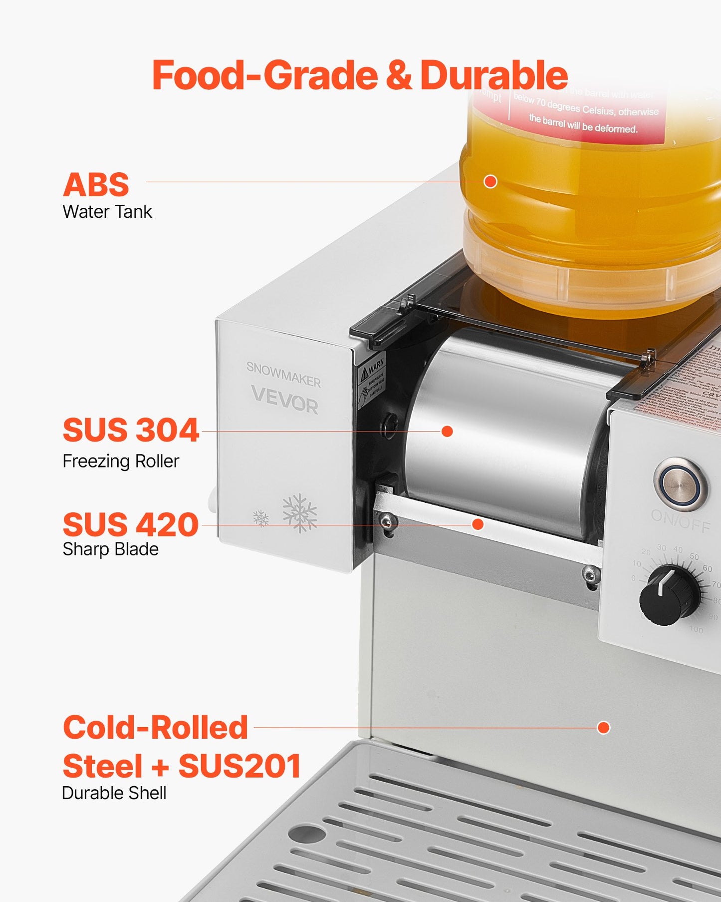 Snowflake Ice Machine, 40KG/24H Snowflake Ice Maker, Ice-Shaver Machine with Stainless Steel Blade, Electric Snow Cone Maker with 1.8L Tank, 90S Fast Pre-Cooling, for Home & Small Gatherings